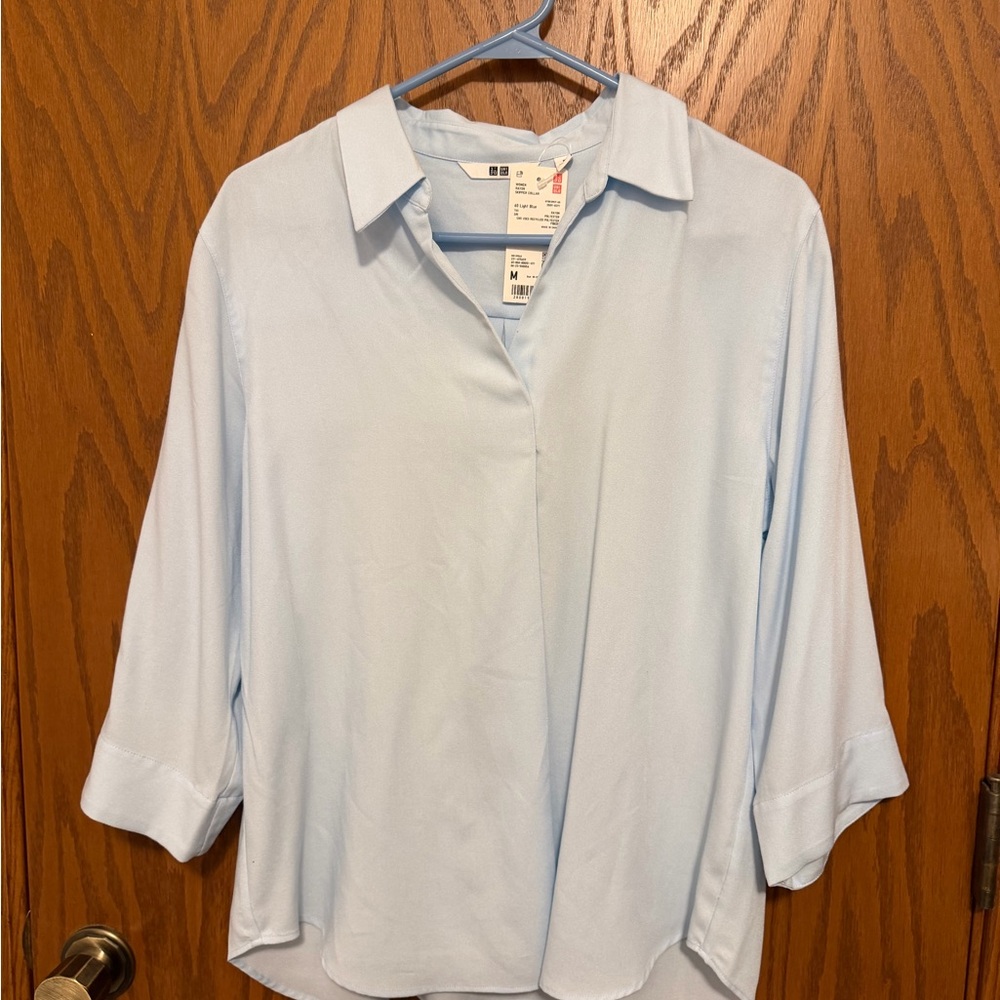 NWT Uniqlo Sky Blue Women's Blouse